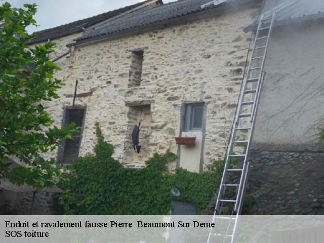 Enduit et ravalement fausse Pierre   beaumont-sur-deme-72340 SOS toiture