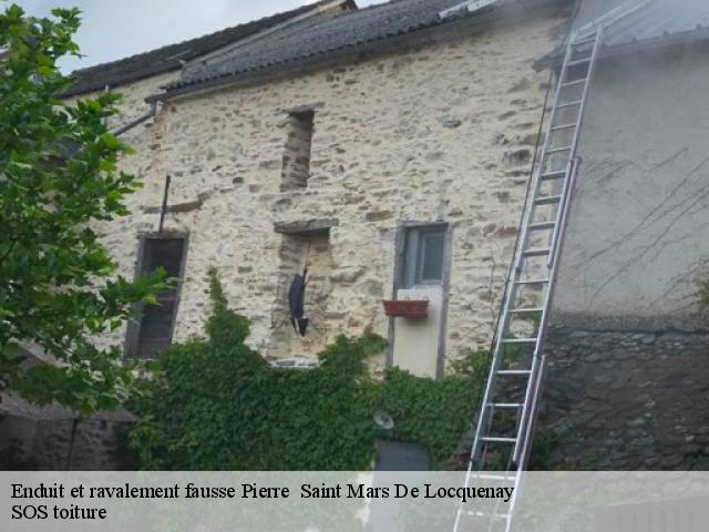 Enduit et ravalement fausse Pierre saint-mars-de-locquenay-72440 SOS toiture