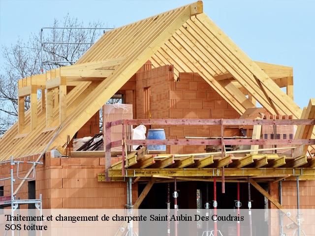 Traitement et changement de charpente saint-aubin-des-coudrais-72400 SOS toiture